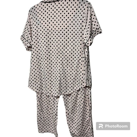 Kate Spade New York 3/4 Sleeve Charm Cropped  Polka Dot PJ Set XL - Picture 4 of 14